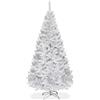 LIFEZEAL Albero di Natale Artificiale 150 cm, Bianco, Innevato, Abete Natalizio Foltissimo, 350 Rami, Christmas Tree, in PVC, Base Pieghevole in Metallo, Realistico, Interno, Esterno, Montaggio Facile