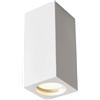 VR VETRINEINRETE Vetrineinrete® Applique da soffitto in gesso verniciabile a forma di cilindro o cubo con a attacco per faretto Gu10 14x7 cm (Cubo)