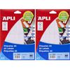APLI 1865 - Etichette A5 bianche 19,0 x 27,0 mm 15 fogli (Confezione da 2)