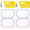 TopStick 1344 Etichette con linee per libri (78 x 53 mm, 5 fogli, carta, opache) autoadesive, adesivi scolastici neutri per bambini, 10 etichette scolastiche, rosso blu bianche (Confezione da 2)