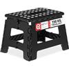 Relaxdays Sgabello Pieghevole, Sgabellino con un Gradino e Manico, fino a 120 kg, in Plastica, 22,5 x 32 x 25 cm, Nero