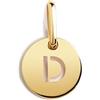 SINGULARU - Mini Medallion Letter. Pendente Iniziale in Argento Sterling 925 con Finitura Placcata Oro 18Kt. Combinabile con Collana. Gioielli da Donna. Lettera D