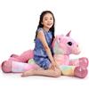 Yeqivo Giocattoli di Unicorno Gigante Peluche Animali di Peluche di Unicorno Viola Grande Arcobaleno Unicorn Plush （Rosa Arcobaleno,110CM）