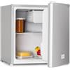 KLARSTEIN - Mini Bar, Mini Frigo, Frigorifero, 46 L, 47x49,5x44,4 cm, Silenzioso, Ripiano, Vano sullo Sportello, 1 Bottigliera, Piccolo Freezer con Vassoio, Temperatura Regolabile, Argento