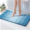 MIULEE Tappeto da Bagno Antiscivolo Moderne 1 Pezzi con Igroscopicità Assorbimento Tappettino per Soggiorno e Casa Moderna Lavabile Tinta Unita Design a Strisce Sfumate 40X60CM Blu