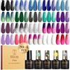ROSALIND Smalto Semipermanente Unghie Termico, 24 Pezzi Smalto per Unghie Camaleonte con Base Top Coat, Mat Opaco Glitterato Top Coat, Blu Verde Viola Colori Termici Cambia Colore Manicure Set