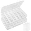 Lifewit Scatole Plastica con Coperchio, Contenitori Scatola Porta Oggetti Organizer, Cassetta Porta Minuteria con 36 Divisori Regolabili, Scatole Trasparenti per Viti, Perline, Gioielli, 2 Pezzi