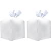 YdseozOA 2Pcs Copertura della Scatola del Tessuto Quadrato Cuoio Cubo Fazzoletti Copertine Moderno Delicato Decorativo Quadrato Dispenser di Tovaglioli Casa Hotel Auto Ufficio Ristorante-Bianca