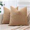 JOTOM Set di 2 Federe per Cuscini in Bouclè Testurizzato 40x40cm Fodere per Cuscini Solidi Morbido Cuscino Decorativo per Sedia Divano Camera da Letto Soggiorno Casa Decor (Marrone Chiaro)