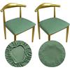 HuaLiSiJi Coprisedile per Sedia Coprisgabello Rotondo Copri Sgabello, Tessuto di Lusso Diametro 30-40cm, Elastico Antirughe Lavabile e Antipolvere (Verde, 2)