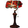 Bieye L30057 Lampada da tavolo in vetro colorato in stile Tiffany a forma di libellula, per lettura, lavoro, decorazione per la casa, 25,4 cm di larghezza x 40,6 cm di altezza (rosso)