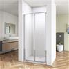 Biubiubath Box Doccia per Nicchia 90 cm H.185 cm Porta a Soffietto Scorrevole e Pieghevole Vetro Temperato Trasparente di Spessore 5 mm Profilo Cromo Lucido