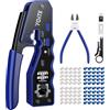 YGiTK Pinza Crimpatrice RJ45 di Rete Ethernet,Multifunzione Crimpatrice Crimpatrice Rj45 Spelafili per Cavi di Rete CAT5/CAT5E/CAT6/CAT6A-con Taglierina per Cavi 50 Connettori RJ45 Cat6, 50 Guaine