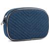 styleBREAKER marsupio multiuso da donna e borsa a tracolla effetto jeans trapuntato, borsa da spalla, marsupio 02012314, colore:Blu scuro-argento