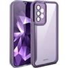 Moozy LumiCase cover per Samsung a52 5g/4g, Cover per a52s samsung, Cover per a 52 / a52s trasparente, Custodia per a52 samsung antiurto, Cover per galaxy a52 5g con protezione fotocamera, Viola