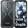 DOOGEE Blade 10 Pro(2024) Rugged Smartphone Android 14, 16GB+256GB(2TB) Telefono Indistruttibile, 6.56'' HD+, 50MP+8MP Cellulare Antiurto 5150mAh, IP68/IP69K/3 Slot per schede/NFC/Face ID/OTG