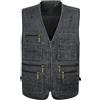 LvRaoo Gilets di Jeans per Uomo Senza Maniche Multi Tasche Cerniera Giacca per Pesca Fotografia (Grigio scuro, 4XL)