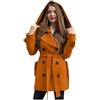 FRAUIT Cappotto Donna Invernale Doppio Petto Cardigan con Cappuccio con Cintura Parka Giacca Lunga Donna Primaverile Giacche Blazer Tailleur Ragazza Eleganti Cappotti Lana Giubbini