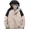 WOXIHUAN Giacche 3 in 1 Donna Giacca in Pile Impermeabile Inverno Abbigliamento Sportivo da Snowboard Per Sci All'Aperto Giacca Sportiva da Donna Traspirante Impermeabile con Cappuccio