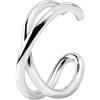 SINGULARU - Orecchino Singolo Ear Cuff Cross. Argento Sterling 925 con Finitura in Rodio. Regolabile. Gioielli per Donna