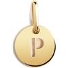 SINGULARU - Mini Medallion Letter. Pendente Iniziale in Argento Sterling 925 con Finitura Placcata Oro 18Kt. Combinabile con Collana. Gioielli da Donna. Lettera P