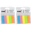 Alevar Sticky Segnapagina in carta, formato 15x50 mm, 5 blocchetti 100 foglietti adesivi, 500 linguette adesive, Colori FLUO assortiti Blu-Giallo-Rosa-Arancio-Verde, 3325/1FLUO5 (Confezione da 2)