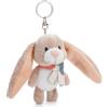 NICI- Portachiavi Coniglio Fjella 10cm Beige-Delizioso Ciondolo in Forma di Animale in Morbido Peluche con Anello per cordini e Pendenti, Colore, 61272