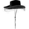 Alandra Party Cow-Black Cappello da Cowboy con Gocce di Diamante