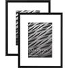 Americanflat Set di 2 cornici per foto da 20 x 25 cm, colore nero, da utilizzare come cornice sottile da 18 x 12 cm con passepartout o 20 x 25 cm senza passepartout, formati orizzontali e verticali,