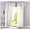 Gardinenbox Cationic Jena 2019037-2 - Set di 2 tende con passanti nascosti, 250 x 300 cm (altezza x larghezza), effetto lino, oscuranti, con fermatenda, colore: crema
