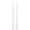 Cereria di Giorgio Risthò Candele Tortiglione Laccate, Cera di paraffina, Panna, 2.2 cm, 3 unità (Confezione da 2)