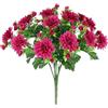 Flair Flower Bouquet di crisantemi artificiali, 35 cm, crisantemo, fiori autunnali, fiori artificiali, fiori artificiali, decorazione da tavolo, colore rosa scuro