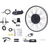 Bazargame Kit Di Conversione Bici Elettrica per Motore Anteriore per 28 Pollici 29 Pollici 700C Bicicletta Elettrica Ruota Anteriore Kit Controller con Controller LCD