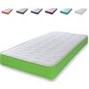 eXtreme comfort ltd Extreme Comfort Cooltouch Colors Coral Green Wave Hybrid Memory Foam & Pinna-Coil Materasso a molle con bordo verde corallo profondo 18 cm, singolo piccolo 75 cm x 190 cm