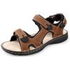 TIESTRA Sandali in pelle da uomo Scarpe larghe da passeggio per escursionismo Sport all'aperto Sandali a punta aperta Comode scarpe da spiaggia estive morbide UK9/43EU
