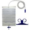 GARDENING Srl Sacca per urina da letto - monouso - capacità ml. 2000 - tubo cm.130 - valvola di scarico a T - valvola anti reflusso - conf. 30 pz - CE