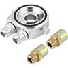 Aramox Sandwich Oil Filter Adapter M20 x 1.5, Oil Cooler Radiator Kit 1/8 NPT, Aluminium Alloy with Extra Gasket Replacement Set