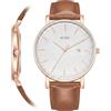 BUREI Orologio da uomo moderno minimalista Orologio da uomo elegante con quadrante grande classico con cinturino in pelle
