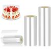 Miayical Rotolo di Acetato Trasparente per Torte - 3 Rotoli da 6cm/8cm/10cm x 5m, Pet Alimentare Antistrappo, Fogli Acetato per Dolci, Ideale per Mousse, Cioccolato e Decorazioni
