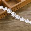 XCSJ 5 Yarde 2.5cm Nastro Di Fiori In Poliestere Passamaneria Decorativa Trim Nastro Fiore Applique Nastri Decorativi Tessuto Per Fascia Per Capelli, Abbigliamento, Decorazioni Per Feste (Bianco)