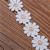 XCSJ 5 Yarde 2.5cm Nastro Di Fiori In Poliestere Passamaneria Decorativa Trim Nastro Fiore Applique Nastri Decorativi Tessuto Per Fascia Per Capelli, Abbigliamento, Decorazioni (Giallo beige)