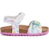 Geox B Sandal Chalki Girl, Bimba 0-24, Bianco/Multicolore, 23 EU