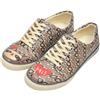 DOGO Femme Cuir Vegan Gris Baskets - Hi Darling Motif