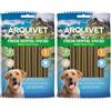 ARQUIVET Fresh Dental Sticks (7 unità) - Snack dentali per cani aromatizzati alla menta - Dolci, dolcetti, dolcetti, premi, ricompense per l'alitosi - Alimenti complementari (Confezione da 2)