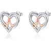 INFUSEU Orecchini Lettera, Argento Sterling 925 Orecchino Iniziale Lobo Iniziali Cuore Lettera A-Z Nome Iniziali Dell'alfabeto Gioielli Personalizzati Regali per Donne Ragazze