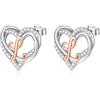INFUSEU Orecchini Lettera, Argento Sterling 925 Orecchino Iniziale Lobo Iniziali Cuore Lettera A-Z Nome Iniziali Dell'alfabeto Gioielli Personalizzati Regali per Donne Ragazze