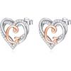 INFUSEU Orecchini Lettera, Argento Sterling 925 Orecchino Iniziale Lobo Iniziali Cuore Lettera A-Z Nome Iniziali Dell'alfabeto Gioielli Personalizzati Regali per Donne Ragazze