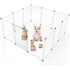 BRIAN & DANY Recinto per Animali da Interno Plastica, Recinto per Conigli, Gabbia Portatile per Cuccioli, 12 Pannelli, 180 x 90 x 75 cm, Fumo