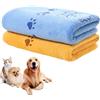 bangminda Asciugamano da Asciugatura Rapida per Cane 2 Pezzi Asciugamani per Cani Gatti Assorbente Coperta per Cani in Super Microfibra Asciugamani Animali Domestici 140 x 71cm (Giallo e Blu)