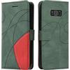 Fatcatparadise Cover per Samsung Galaxy S8 Plus, Flip Caso in PU Pelle Case Libro Portafoglio Protettiva Custodia con TPU Sottile Antiurto,[Kickstand][Slot per Schede][Magnetica] (Verde)